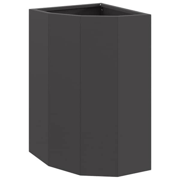Nurga lillepott 30 × 30 × 50 cm, teras – must