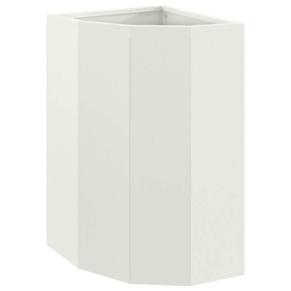 Nurga lillepott 30 × 30 × 50 cm, teras – valge
