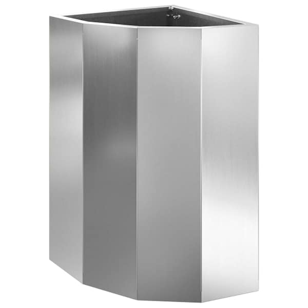 Nurga lillepott 30 × 30 × 50 cm, tsingitud teras – hõbedane