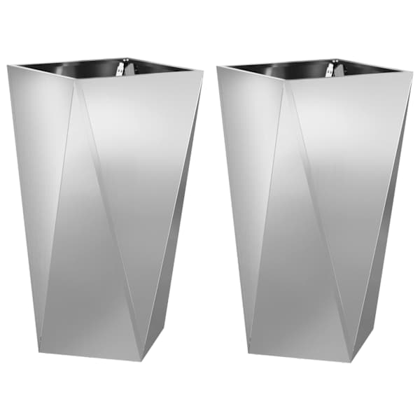 Taimekast 40 × 40 × 75 cm, tsingitud teras – hõbedane – 2 tk