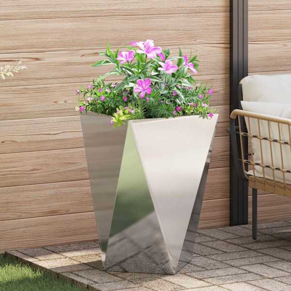 Taimekast 50 × 50 × 75 cm, roostevaba teras – hõbedane