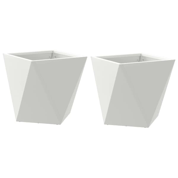 Taimekast 30 × 30 × 30 cm, teras – valge – 2 tk