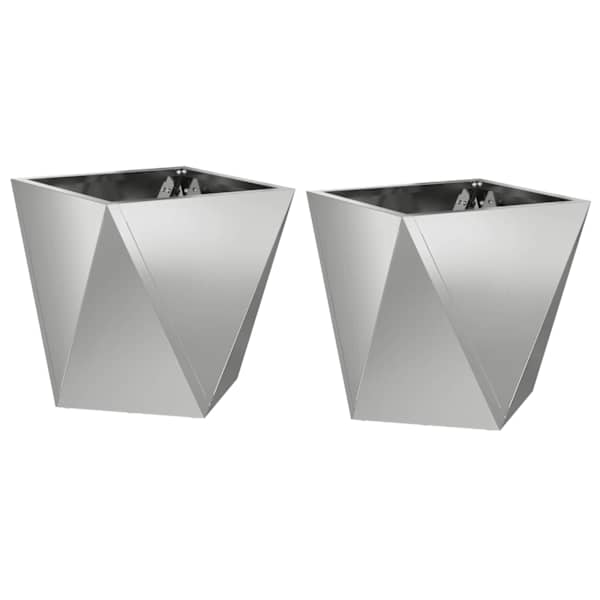 Taimekast 30 × 30 × 30 cm, tsingitud teras – hõbedane – 2 tk