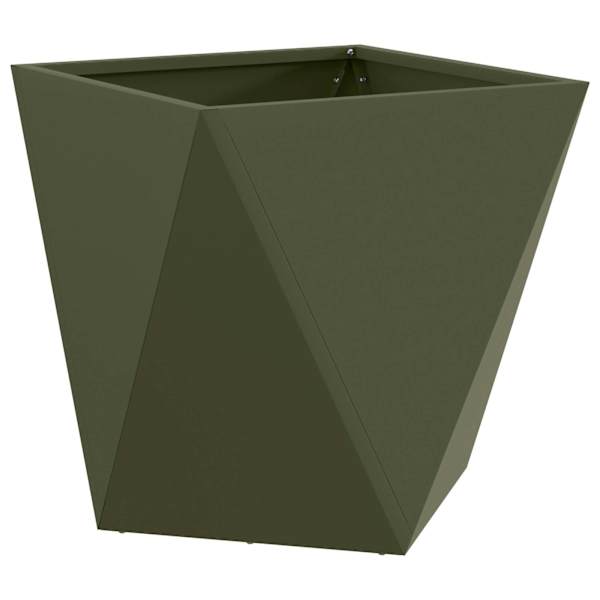 Taimekast 40 × 40 × 40 cm, teras – oliiviroheline