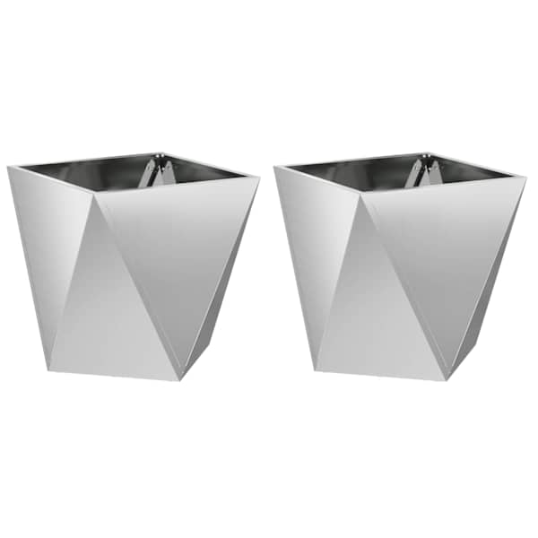 Taimekast 40 × 40 × 40 cm, tsingitud teras – hõbedane – 2 tk