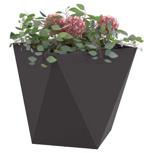 Taimekast 50 × 50 × 50 cm, teras – must