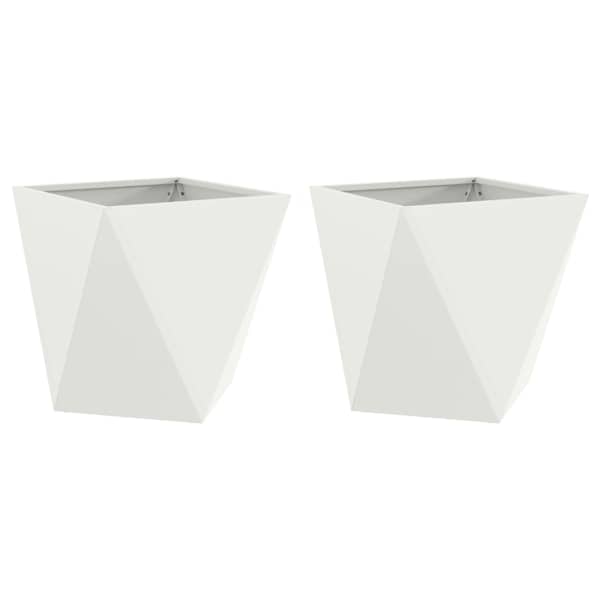 Taimekast 50 × 50 × 50 cm, teras – valge – 2 tk