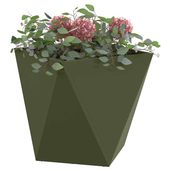 Taimekast 50 × 50 × 50 cm, teras – oliiviroheline