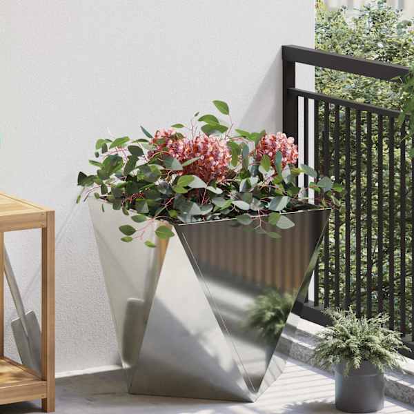 Taimekast 50 × 50 × 50 cm, tsingitud teras – hõbedane