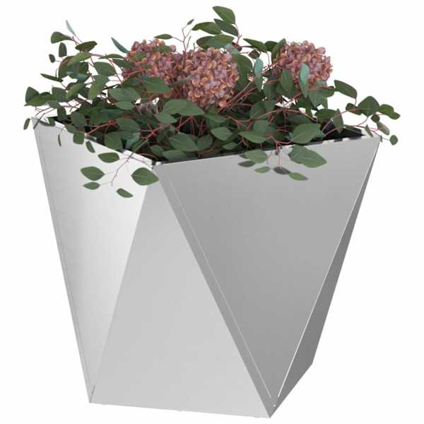 Taimekast 50 × 50 × 50 cm, tsingitud teras – hõbedane – 2 tk