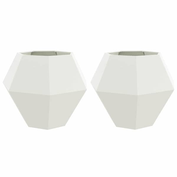 Taimekast 100 × 100 × 80 cm, teras – valge – 2 tk