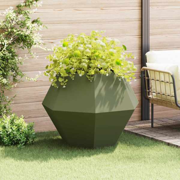 Taimekast 100 × 100 × 80 cm, teras – oliiviroheline
