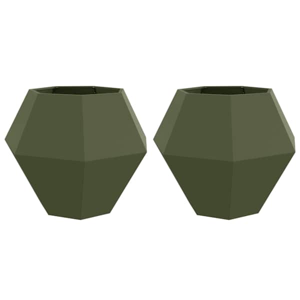 Taimekast 100 × 100 × 80 cm, teras – oliiviroheline – 2 tk