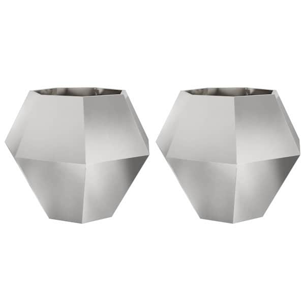 Taimekast 100 × 100 × 80 cm, roostevaba teras – hõbedane – 2 tk