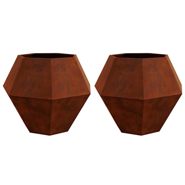 Taimekast 100 × 100 × 80 cm, ilmastikukindel teras – roostekarva – 2 tk