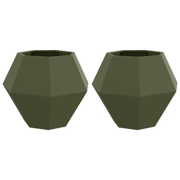 Taimekast 75 × 75 × 60 cm, teras – oliiviroheline – 2 tk