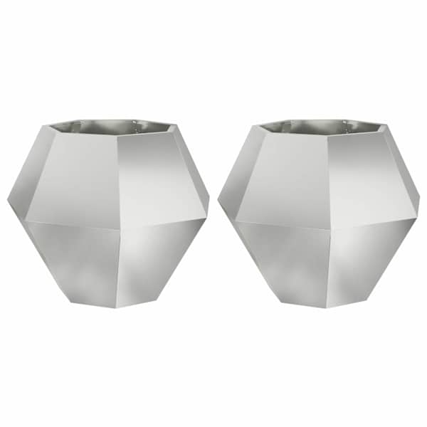 Taimekast 75 × 75 × 60 cm, tsingitud teras – hõbedane – 2 tk