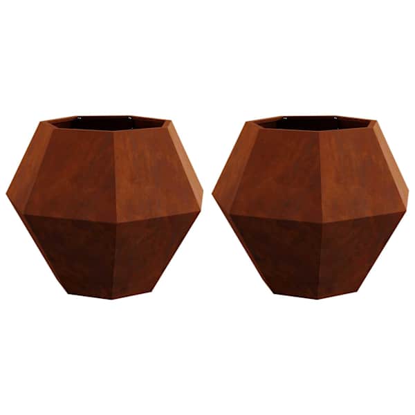 Taimekast 75 × 75 × 60 cm, ilmastikukindel teras – roostekarva – 2 tk