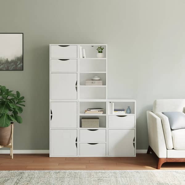 Külgkapid 5 tk ODDA, valge, 40 × 24 × 79 cm täispuidust mänd