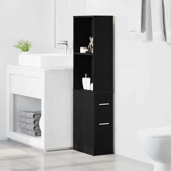 Vannitoa mööbleset 22 × 41 × 135 cm Tehispuit Must tamm