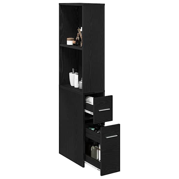 Vannitoa mööbleset 22 × 41 × 135 cm Tehispuit Must tamm