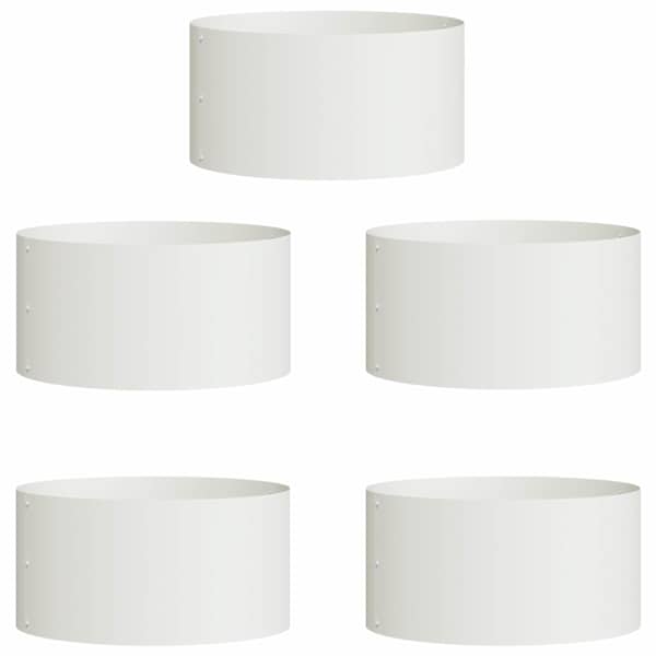 Istutusrõngas 40 × 40 × 20 cm, teras – valge – 5 tk