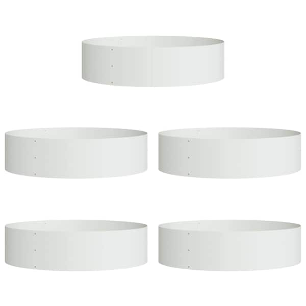 Istutusrõngas 80 × 80 × 20 cm, teras – valge – 5 tk