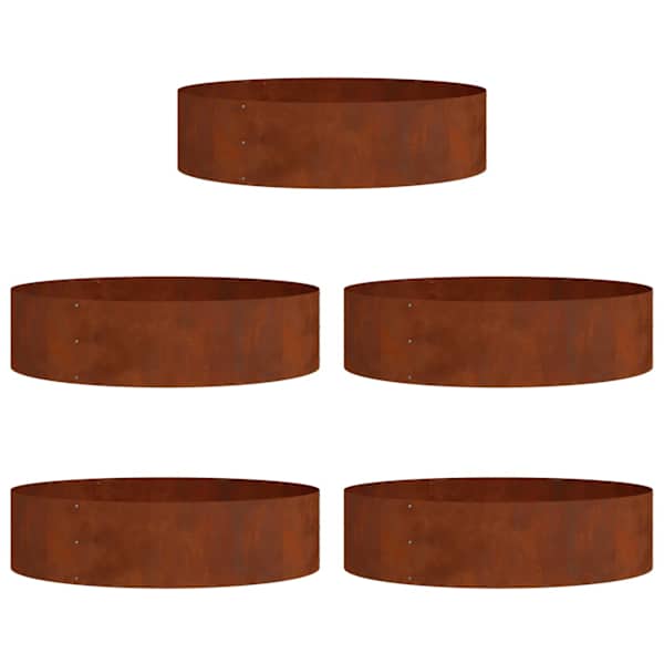 Istutusrõngas 80 × 80 × 20 cm, teras – roostekarva – 5 tk
