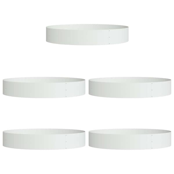 Istutusrõngas 120 × 120 × 20 cm, teras – valge – 5 tk