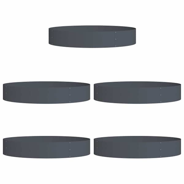 Istutusrõngas 120 × 120 × 20 cm, teras – antratsiithall – 5 tk