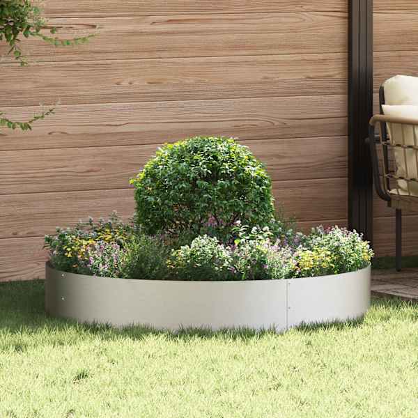 Istutusrõngas 120 × 120 × 20 cm, roostevaba teras – hõbedane – 5 tk