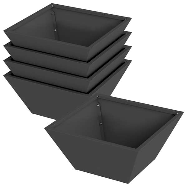 Taimekast 35 × 35 × 15 cm, teras – must – 5 tk