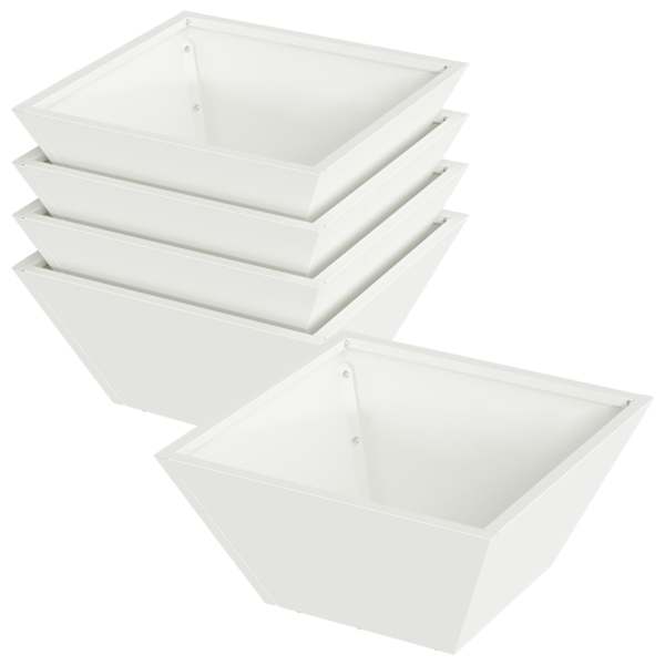 Taimekast 35 × 35 × 15 cm, teras – valge – 5 tk