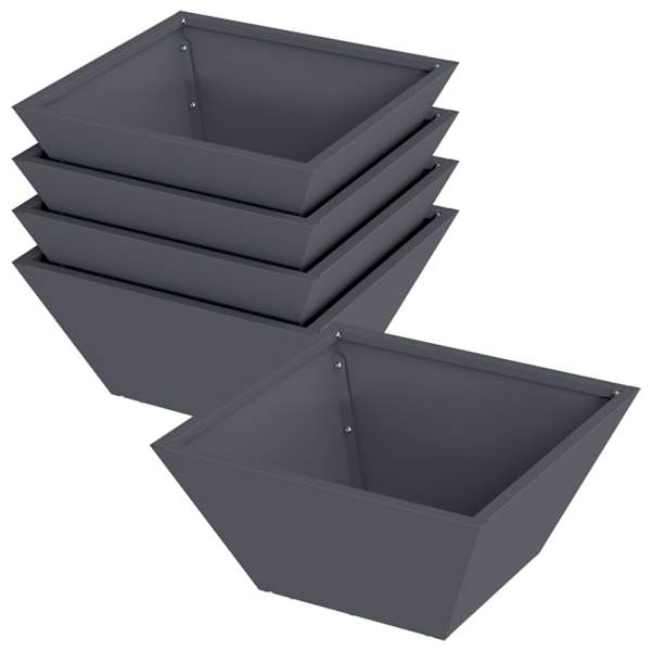 Taimekast 35 × 35 × 15 cm, teras – antratsiithall – 5 tk