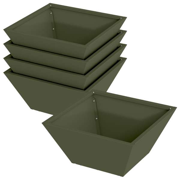 Taimekast 35 × 35 × 15 cm, teras – oliiviroheline – 5 tk