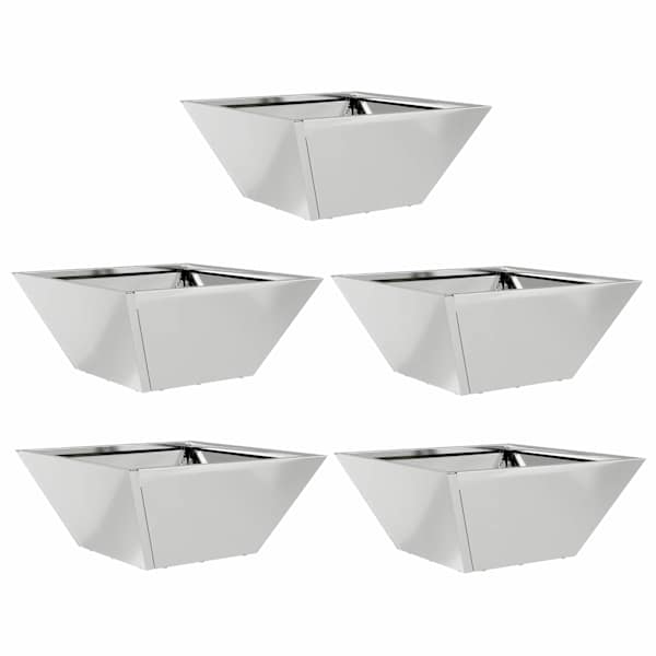 Taimekast 35 × 35 × 15 cm, tsingitud teras – hõbedane – 5 tk
