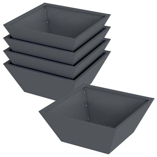 Taimekast 40 × 40 × 15 cm, teras – antratsiithall – 5 tk