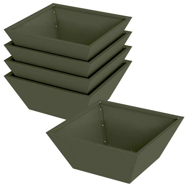 Taimekast 40 × 40 × 15 cm, teras – oliiviroheline – 5 tk