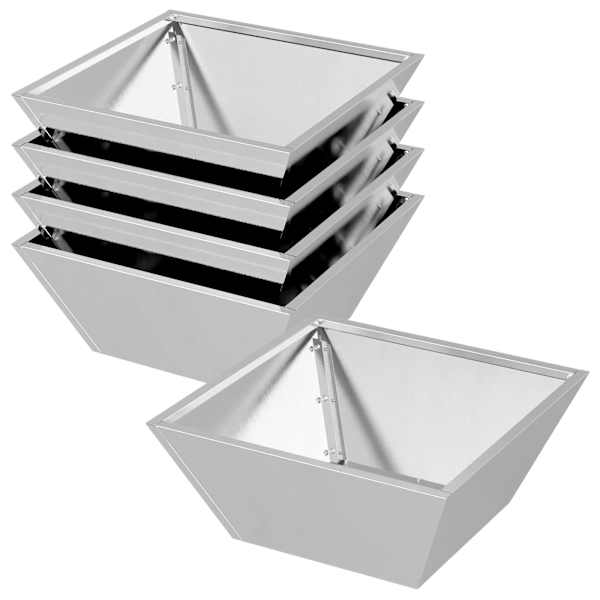 Taimekast 40 × 40 × 15 cm, roostevaba teras – hõbedane – 5 tk
