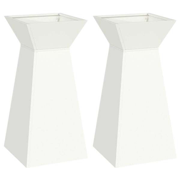 Taimekast 35 × 35 × 73 cm, teras – valge – 2 tk