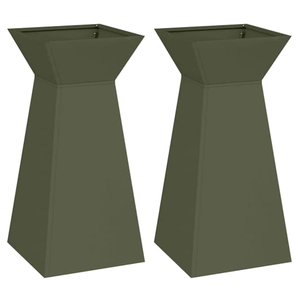 Taimekast 35 × 35 × 73 cm, teras – oliiviroheline – 2 tk