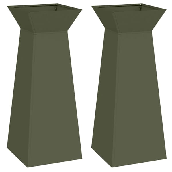 Taimekast 40 × 40 × 101 cm, teras – oliiviroheline – 2 tk