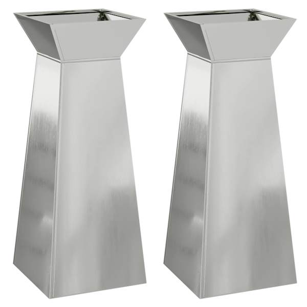 Taimekast 40 × 40 × 101 cm, tsingitud teras – hõbedane – 2 tk