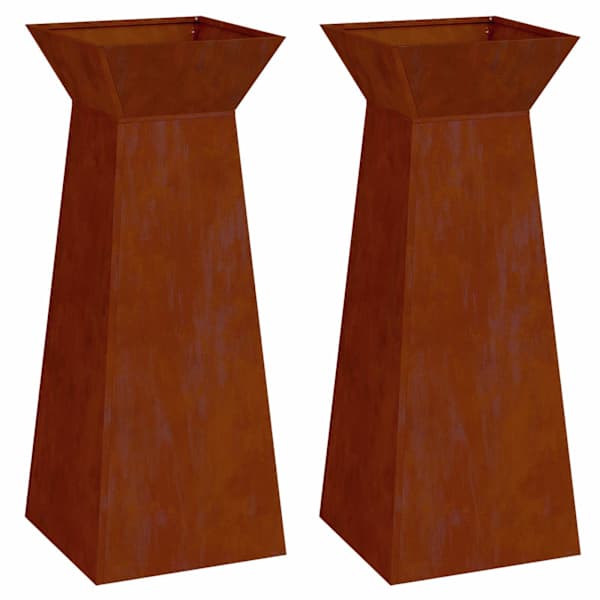 Taimekast 40 × 40 × 101 cm, ilmastikukindel teras – roostekarva – 2 tk