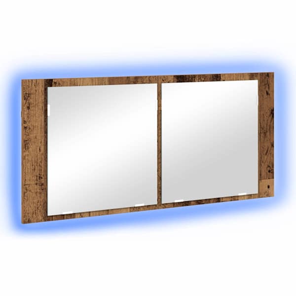 LED peegelkap Vana puit 100 × 12 × 45 cm Tehispuit
