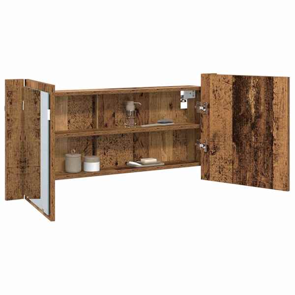 LED peegelkap Vana puit 100 × 12 × 45 cm Tehispuit