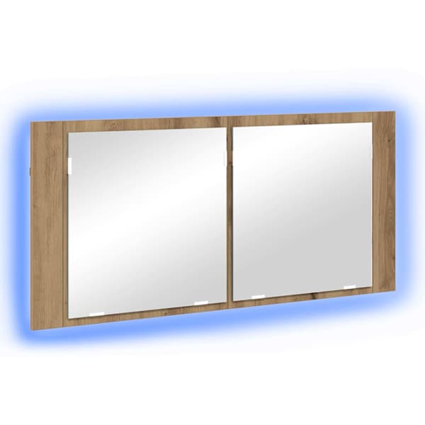 LED peegelkap Käsitööpuu 100 × 12 × 45 cm Tehispuit