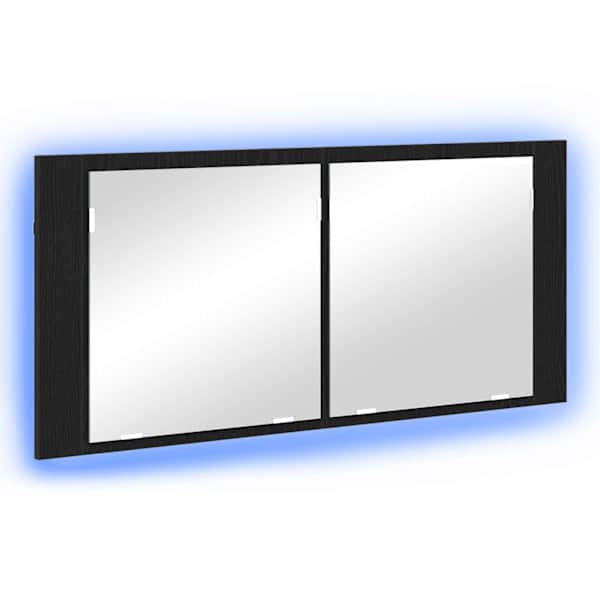 LED peegelkap Must tamm 100 × 12 × 45 cm Tehispuit