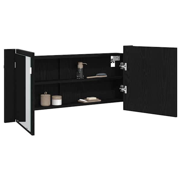 LED peegelkap Must tamm 100 × 12 × 45 cm Tehispuit