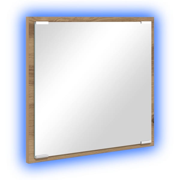 LED vannitoa peegel Käsitööpuu 40 × 37 × 8.5 cm Tehispuit